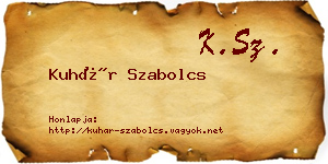 Kuhár Szabolcs névjegykártya