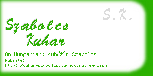szabolcs kuhar business card